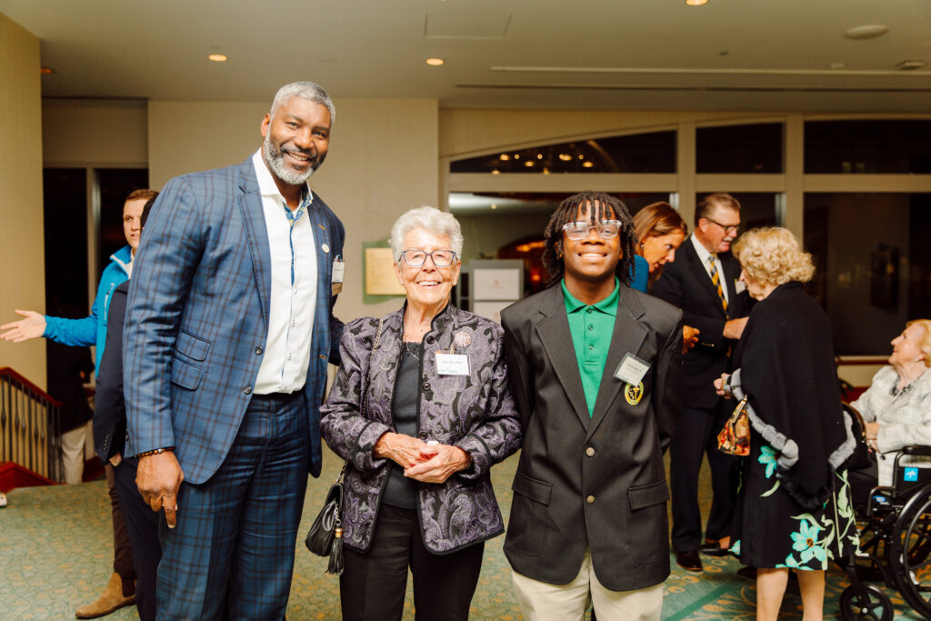 Cathedral Scholar with Paul Francisco '89 from AASF Leadership Committee and Sister Mary Black, AASF Honorary Chair